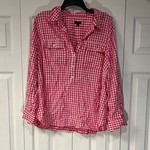 Talbots Pink Gingham Button down top size 3x women